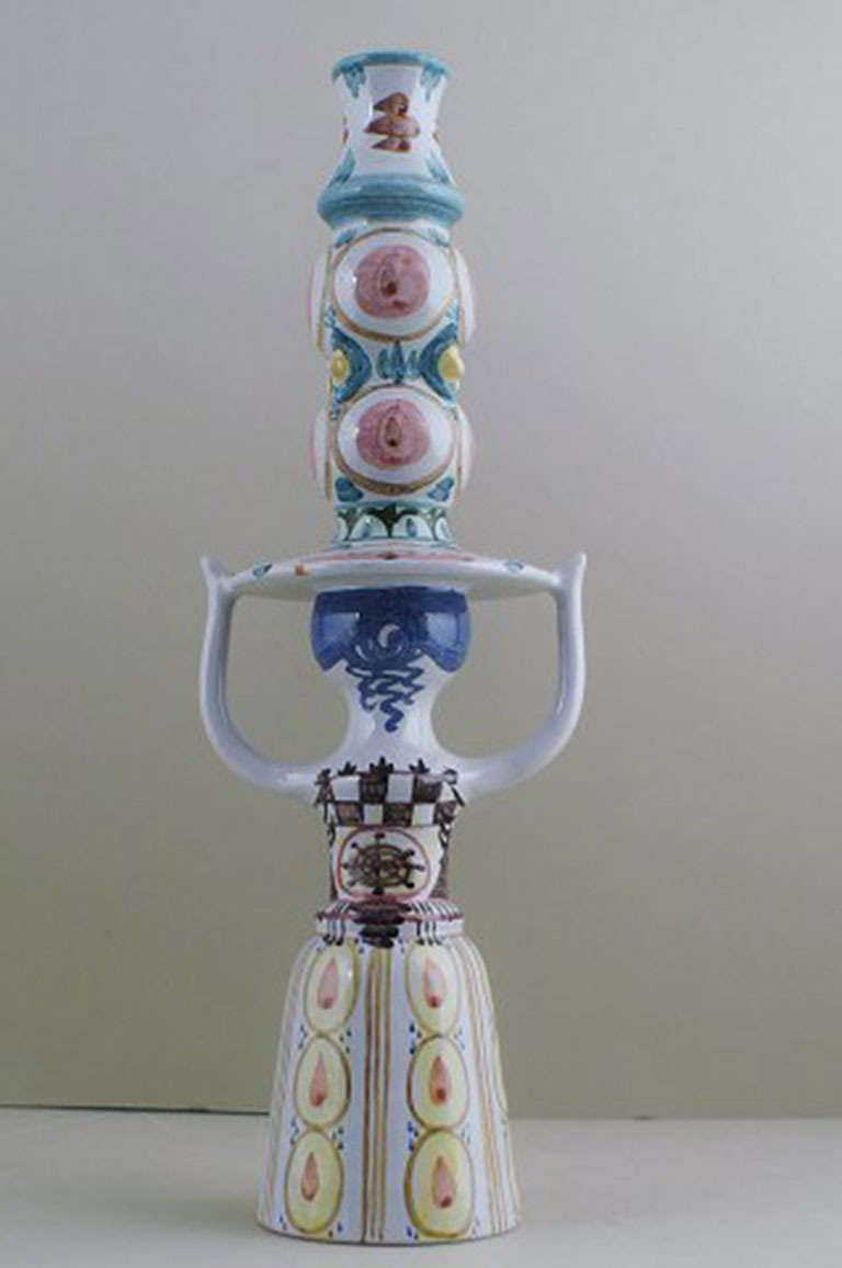 Bjorn Wiinblad, grotesque hat-lady candlestick. 1