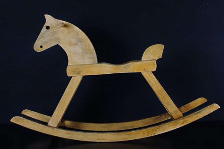 Kay Bojesen. A patinated lacquered beech rocking horse. Stamped Kay Bojesen