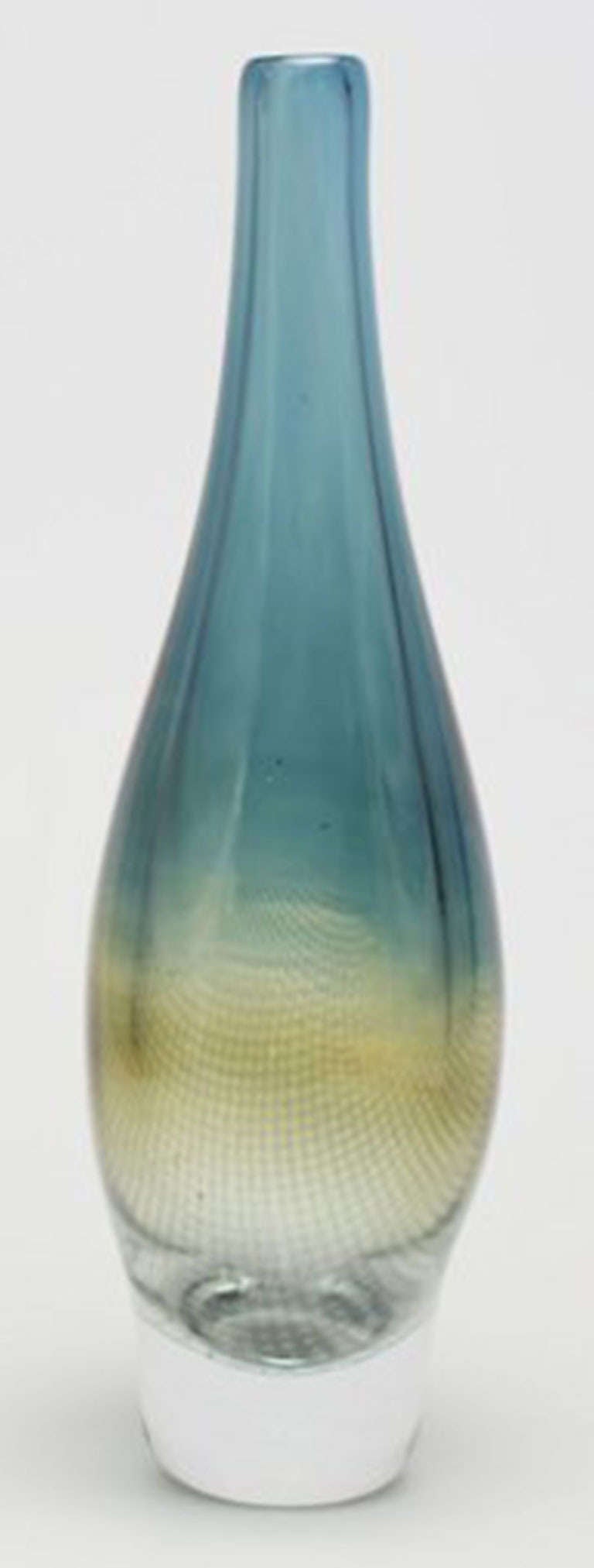 Große große Vase aus Kunstglas von Sven Palmqvist, Orrefors Kraka, signiert (Skandinavische Moderne) im Angebot