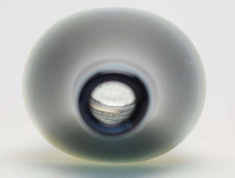 Scandinavian Modern Large Sven Palmqvist, Orrefors Kraka Art Glass Vase, Signed For Sale