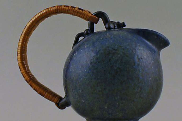 Arne Bang Stoneware Jug Decorated with Blue, Green and Brown Glaze