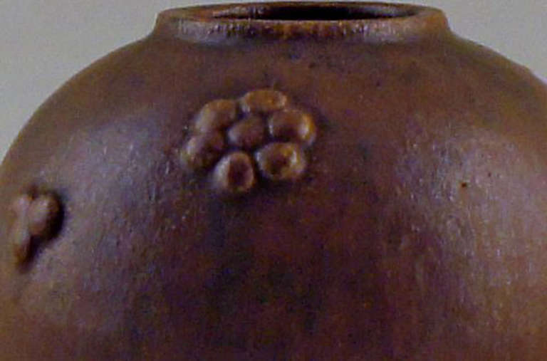 Danish Arne Bang Ceramic Vase, Stamped AB 212, Beautiful Glaze in Brown Nuances
