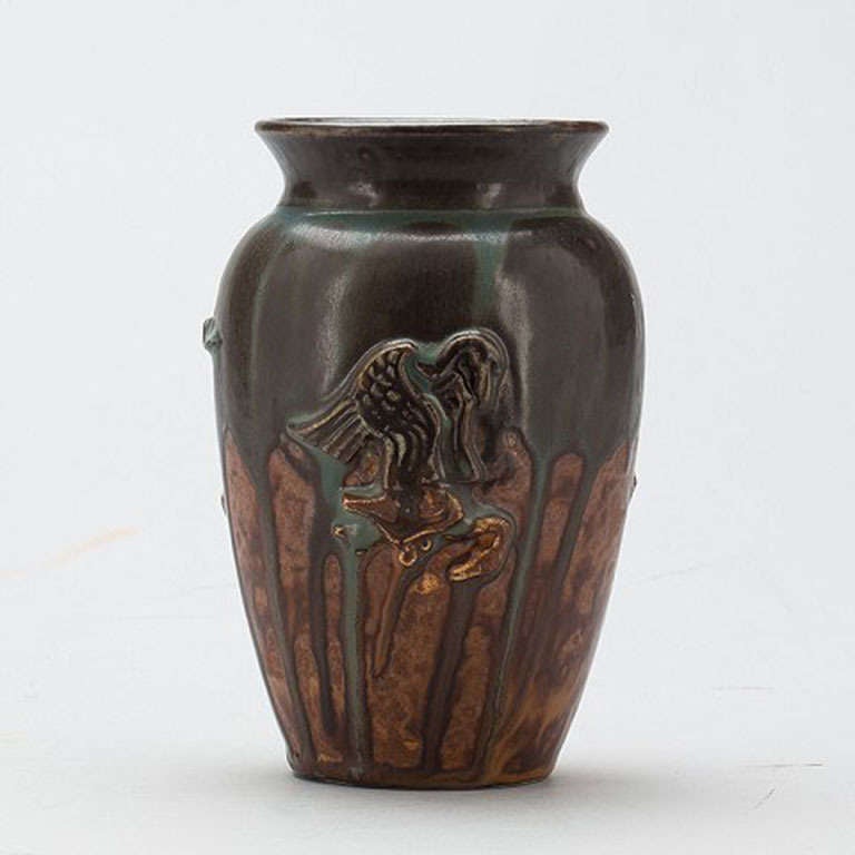 Bode Willumsen unique vase in ceramics from own workshop, 1920s. Measures: 18 cm high. In perfect condition.