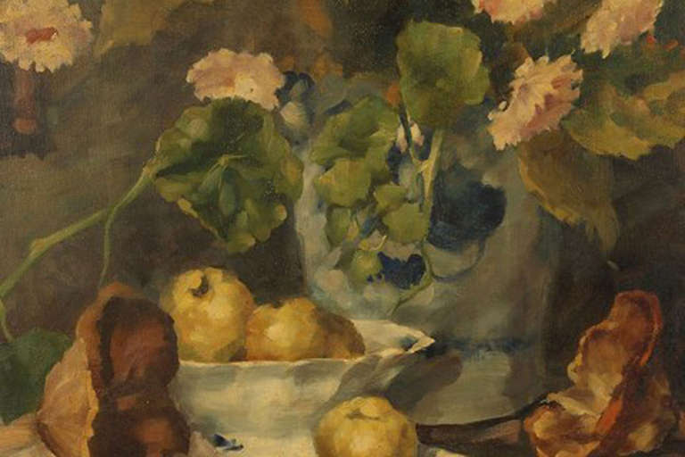 Danish Mogens Vantore (1899-1992) Still Life with Flowers, Fruits and Mushrooms
