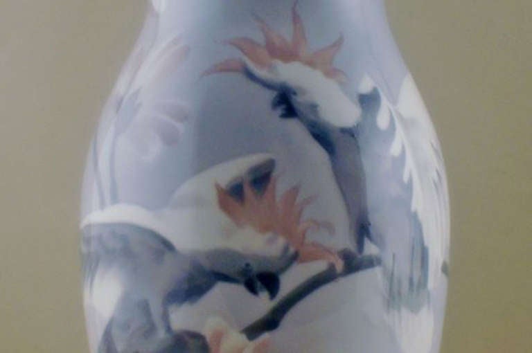 Swedish Karl Lindstrom for Rörstrand Unique Art Nouveau Vase in Porcelain For Sale