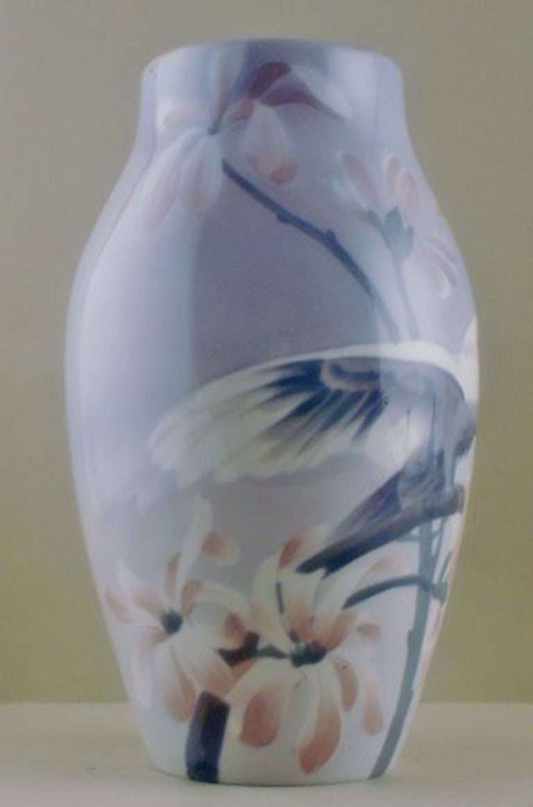 20th Century Karl Lindstrom for Rörstrand Unique Art Nouveau Vase in Porcelain For Sale