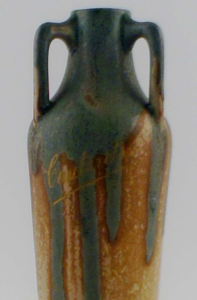 Jarrón de cerámica francés, Cauterets, Firma indistinta Art Nouveau en venta