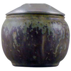 Vintage Royal Copenhagen Patrick Nordstrom Style, Lidded Stoneware Jar, 20th Century