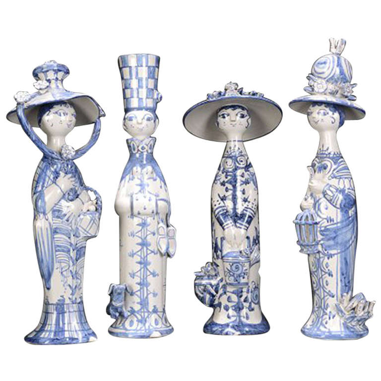Bjorn Wiinblad 'The Four Seasons' Ceramic Figurines For Sale at 1stdibs