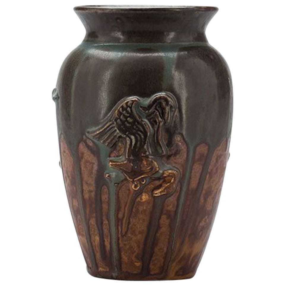 Bode Willumsen Unique Vase in Ceramics from Workshop, 1920s