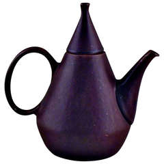 Vintage Rorstrand Teapot in Ceramic by Carl Harry Staalhane