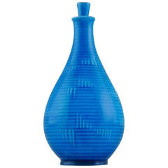 B&G (Bing 
Grondahl) Art Deco Turquoise Bottle in Porcelain