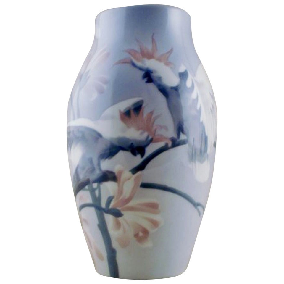 Karl Lindstrom for Rörstrand Unique Art Nouveau Vase in Porcelain For Sale