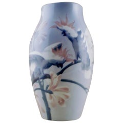 Karl Lindstrom for Rörstrand Unique Art Nouveau Vase in Porcelain