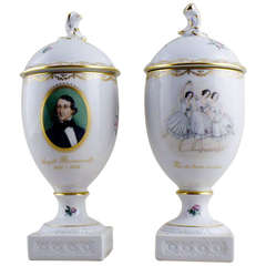 Vintage Pair of Royal Copenhagen "Bournonville" Vases