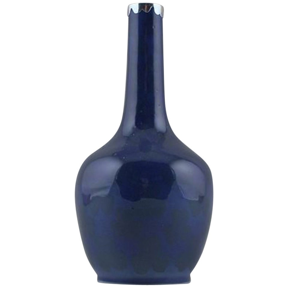 Royal Copenhagen Vaso Art Nouveau con montatura in argento