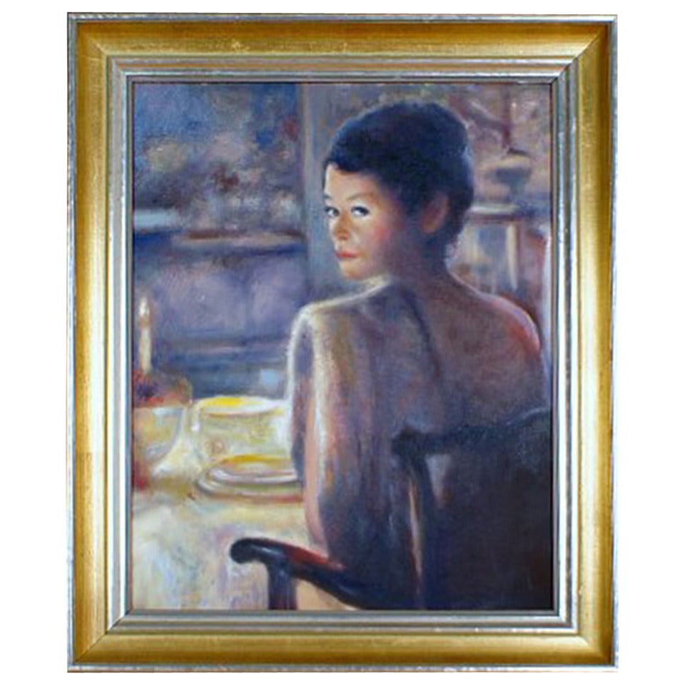 Oil Painting on Panel, Unsigned, Portrait of Actress Catherine Zeta Jones