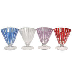 Four Cocktail Glass "Strikt", Bengt Orup, Johansfors, 1950s