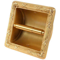 Sherle Wagner 22-Karat Gold Plated Toilet Tissue Wall Recessed Holder with Cover