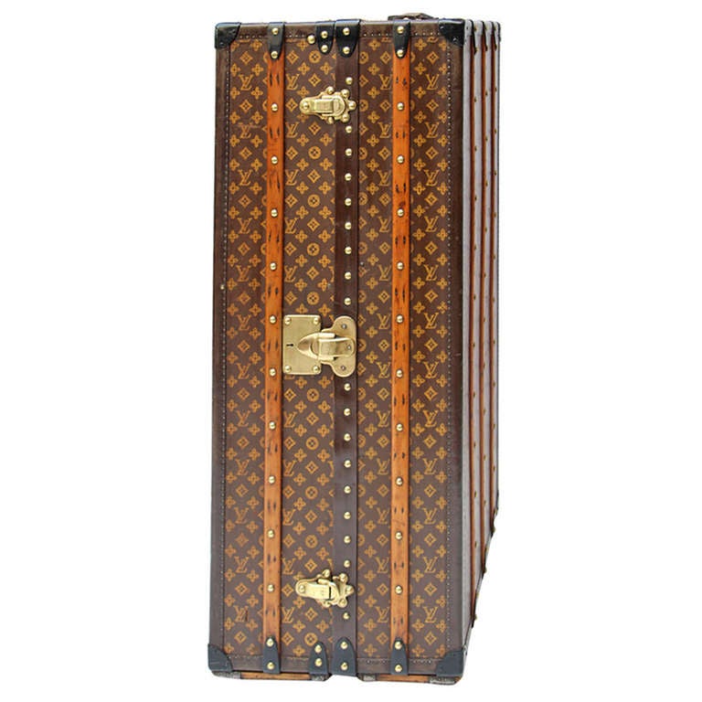 Brown Monogram, Wood and Canvas Malles Amoires Wardrobe Trunk, C. 1920's, Handbags & Accessories, 2023