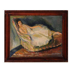 Unknown artist, early 20 c. Resting ballerina. Indistinctly signed.
