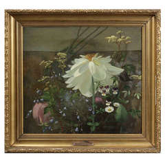 Flowers, oil on canvas. O.D. Ottesen (attributed to) 19 century.