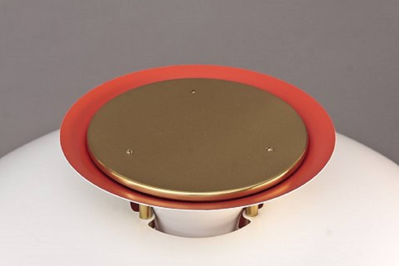 Danish Pair of PH5 Table Lamps with Base and Top in Brass