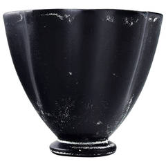 Vase of Pottery Decorated with Black Double Glaze