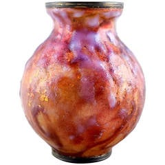 Art Nouveau Limoges:: P. Bonnaud:: France:: Vase en bronze émaillé