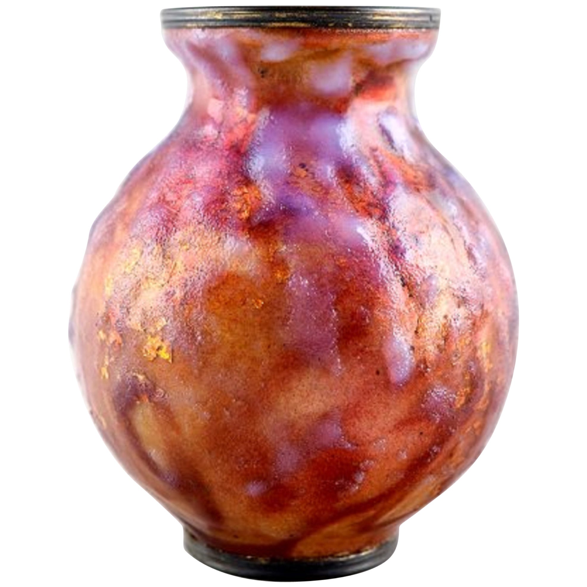Art Nouveau Limoges:: P. Bonnaud:: France:: Vase en bronze émaillé