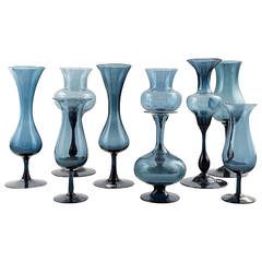 Collection of Nine Swedish Gullaskruf Art Glasses