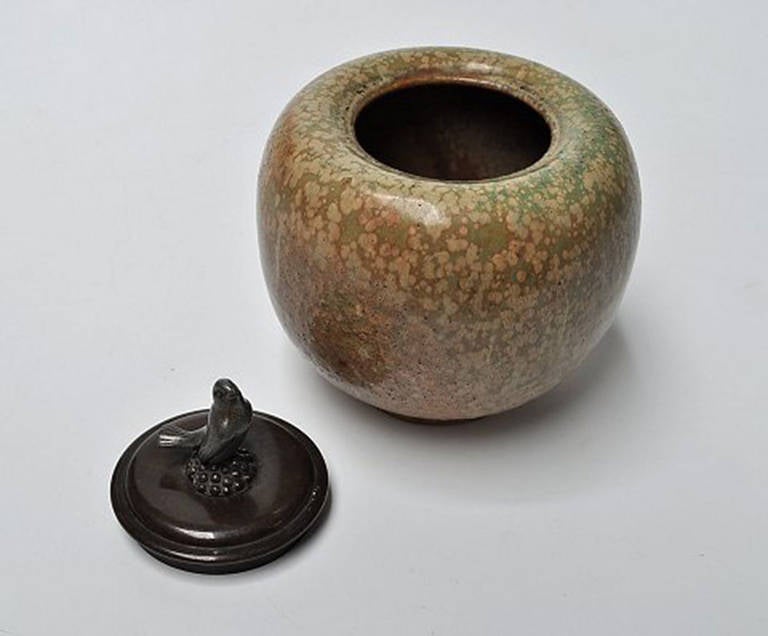 20th Century Carl Halier and Georg Thylstrup for Royal Copenhagen. Spherical vase.