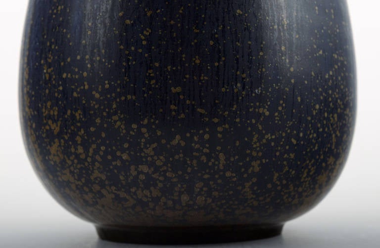 Arne Bang Ice Bucket in Stoneware, Decorated with Bluish Glaze In Excellent Condition In Copenhagen, DK