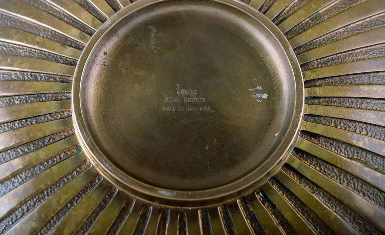 Danish Large Tinos art deco bowl in bronze.