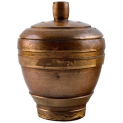 Cawa Art Deco Lidded Bronze Jar, circa 1940