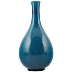 B&G Crackled Art Deco Porcelain Vase in Beautiful Turquoise Glaze