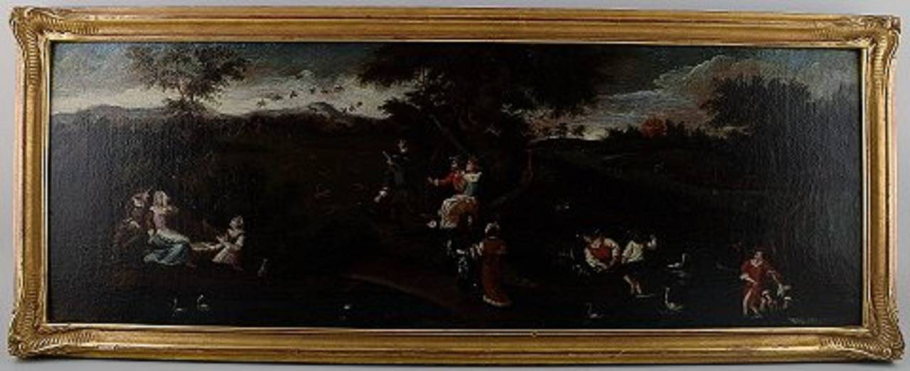 Unknown Flemish Old Master, 18 c.
Unsigned. Oil on canvas, relined.
Measures 73 x 25 cm. The frame measures 3 cm.
In good condition.