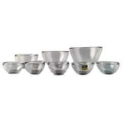 Sven Palmqvist Art Glass Bowls, Eight Pieces "Fuga"