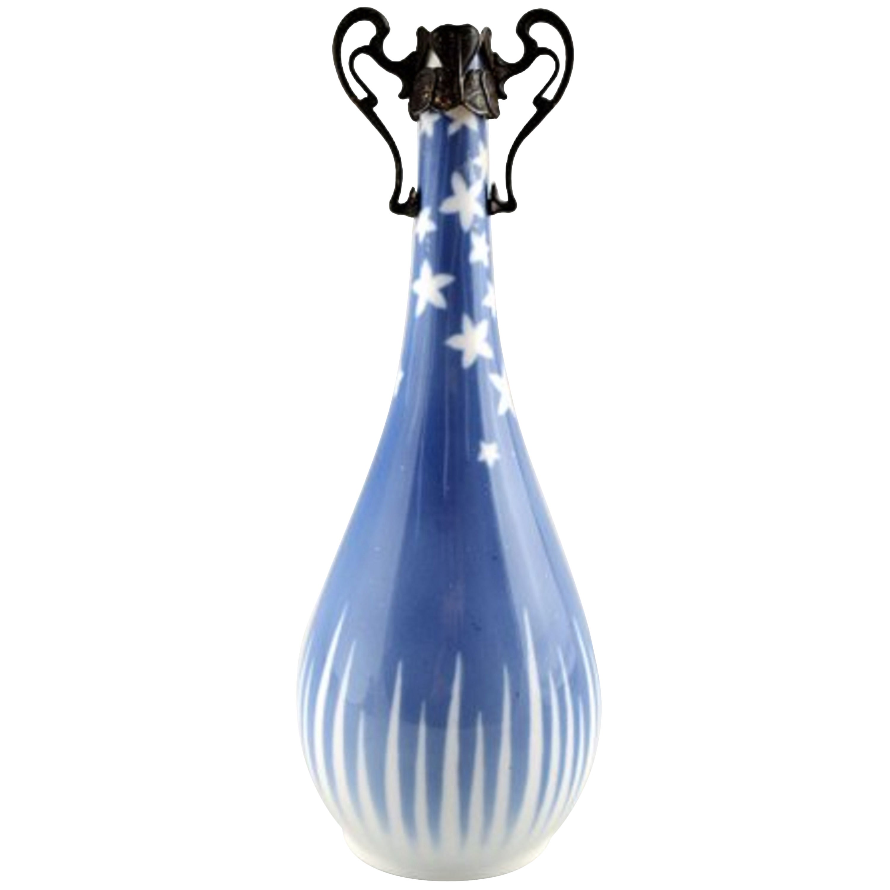 Royal Copenhagen Art Nouveau Vase with Mounting For Sale