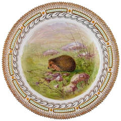 Royal Copenhagen Flora Danica Dinner Plate Featuring a Hedgehog