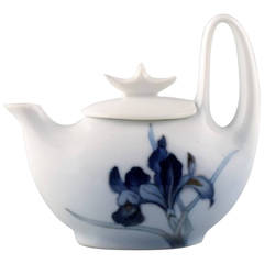 Rare Royal Copenhagen Art Nouveau Teapot, Decorated with an Insect and a Flower