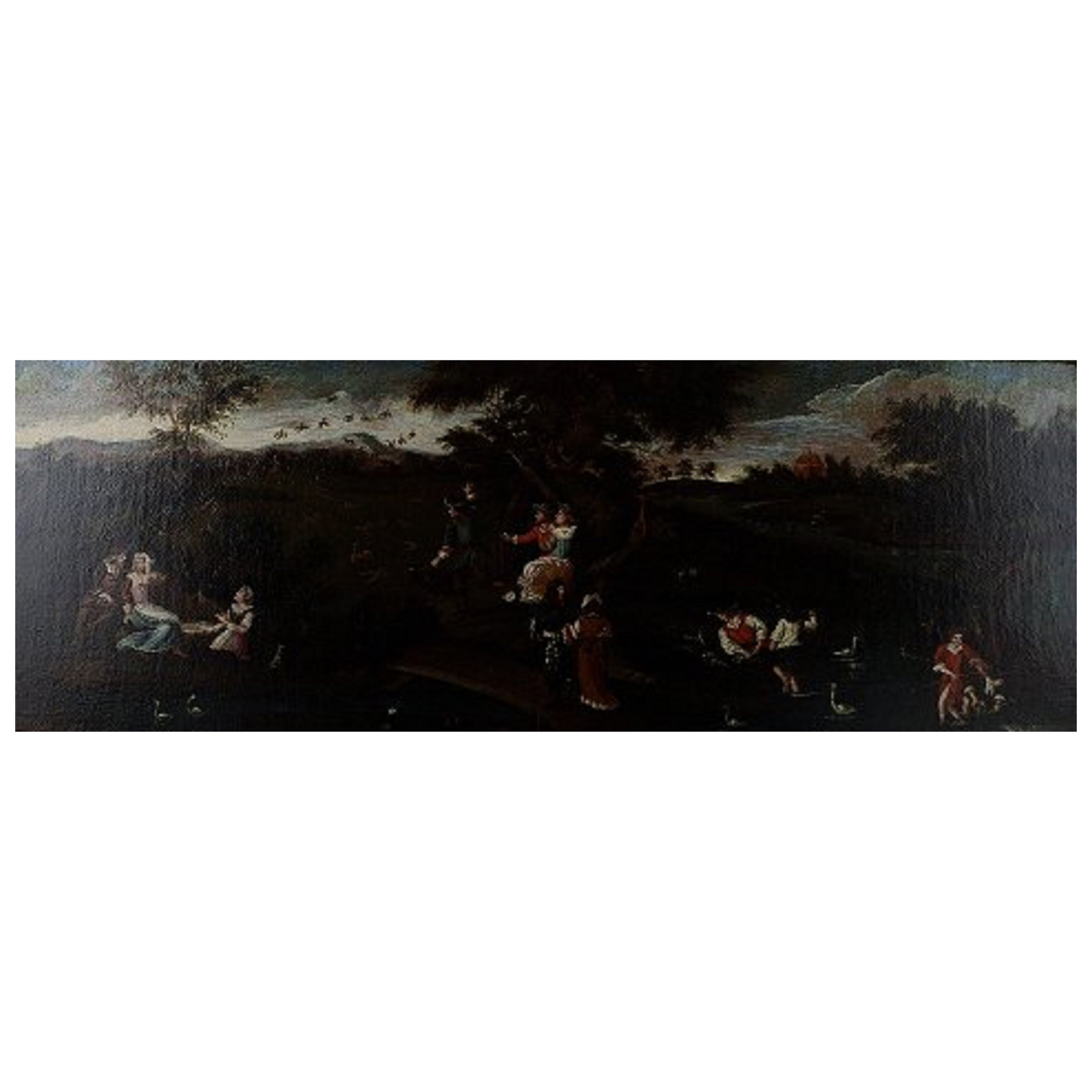 Oil on Canvas, Relined by an Unknown Flemish Old Master, 18th Century For Sale