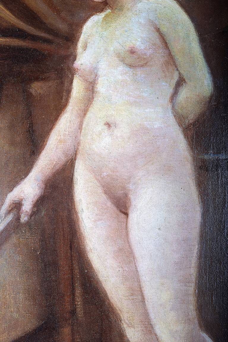 Christian Valdemar Clausen, femme nue dans un pilier en bois en vente 1
