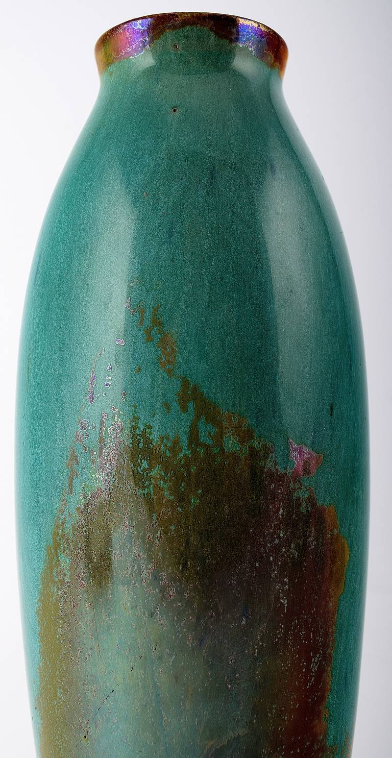 Français Vase en céramique française Rambervillers avec un magnifique glaçure en vente