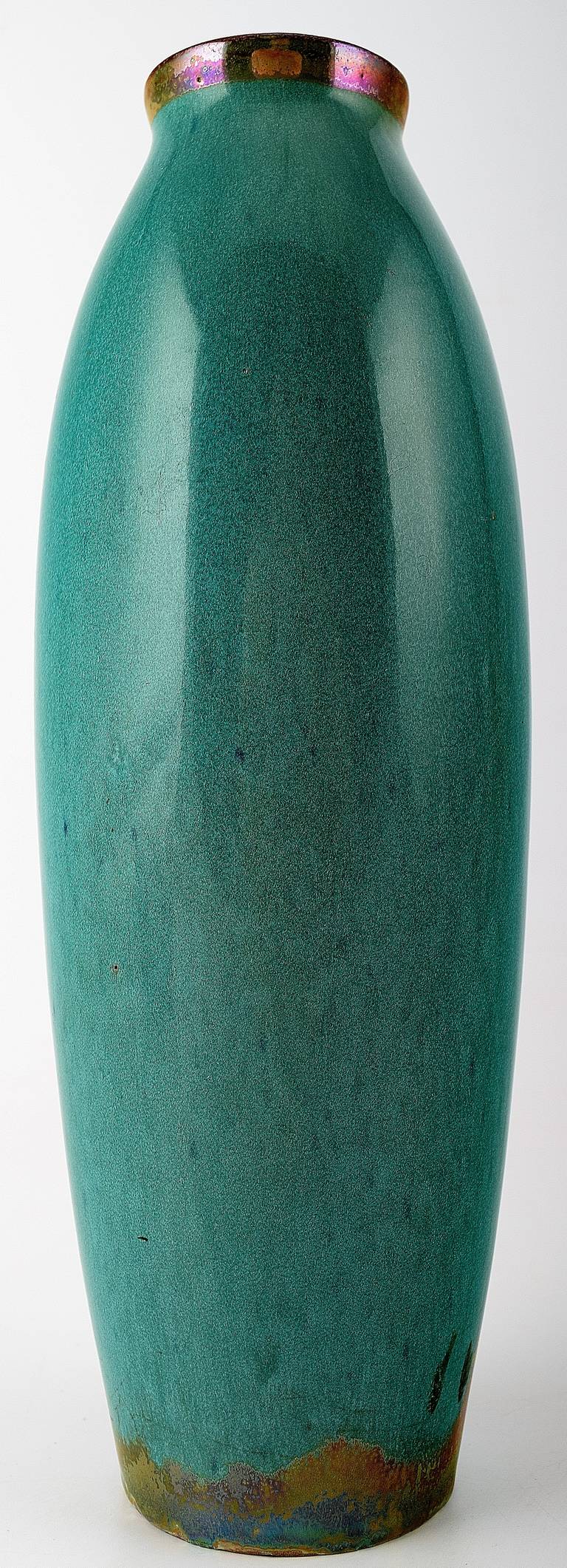 20ième siècle Vase en céramique française Rambervillers avec un magnifique glaçure en vente