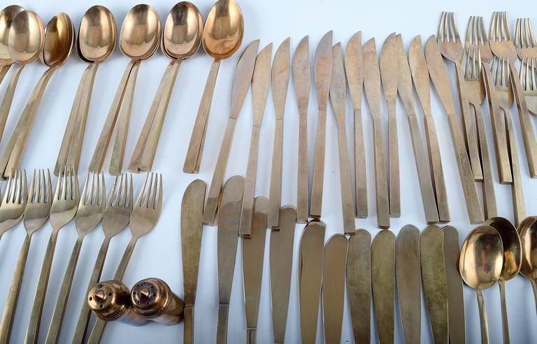 Sigvard Bernadotte, 150 Parts Bronze Cutlery In Excellent Condition In København, Copenhagen