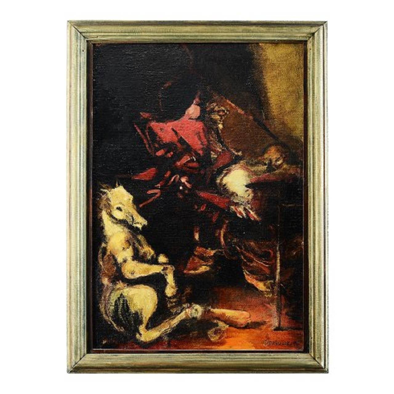 Stanislaw Masiak (1939-1979) Polish artist
Oil on canvas.
Signed, dated 1975.
Bullfighter.
In very good condition.
55x38 (63x46.5) cm.