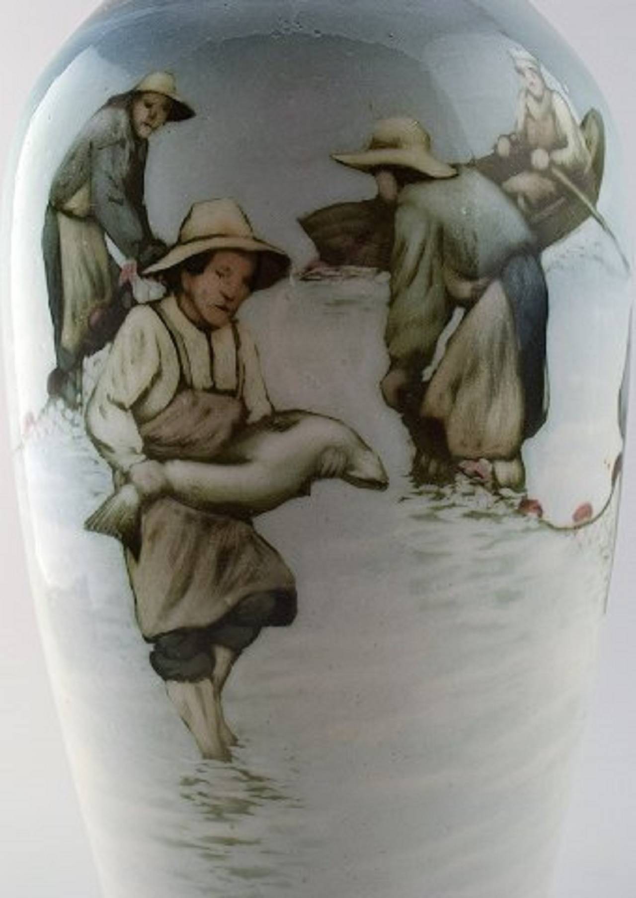 Swedish Large Art Nouveau Unique Rörstrand Nils Emil Lundström Porcelain Vase For Sale