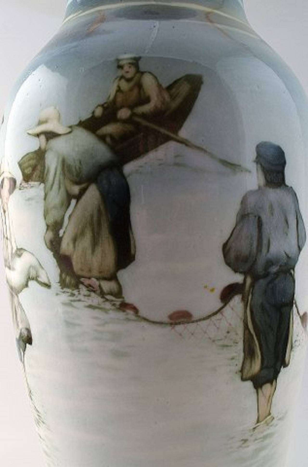 Large Art Nouveau Unique Rörstrand Nils Emil Lundström Porcelain Vase In Excellent Condition For Sale In Copenhagen, DK