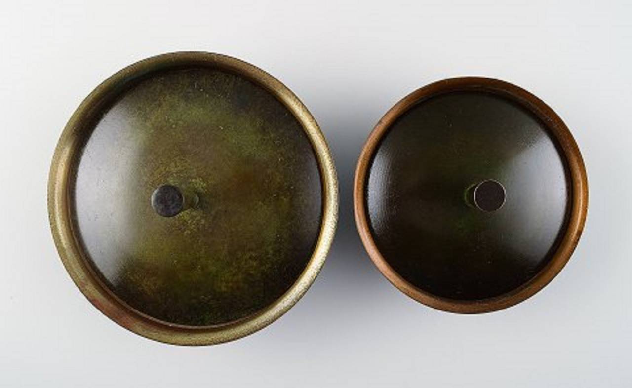 Tumulus Art Deco Bronze Schalen mit Deckel:: Puderdosen